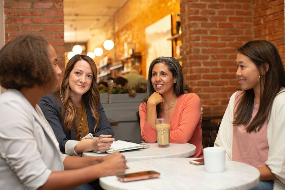 Friends sharing a meal around a table